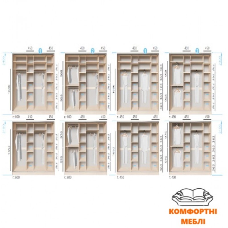 Шафа-купе 2400 4Д ДСП +фотодрук №0282 Київський Стандарт