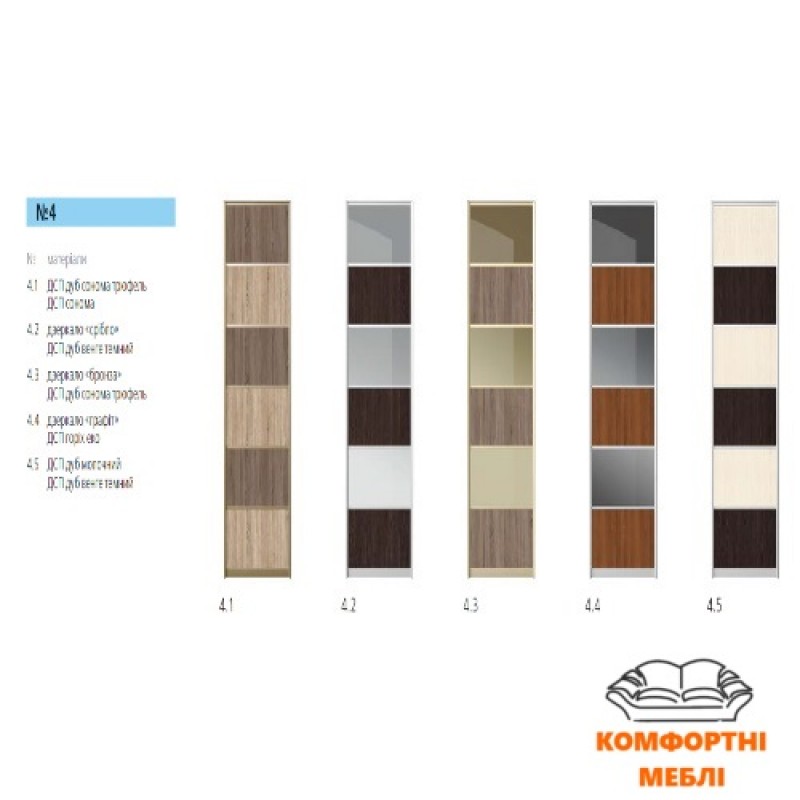 Шафа-купе 1200 + 1600 (кутова) ДСП дуб сонома трюфель/ДСП дуб сонома + дзеркало графіт Київський Стандарт