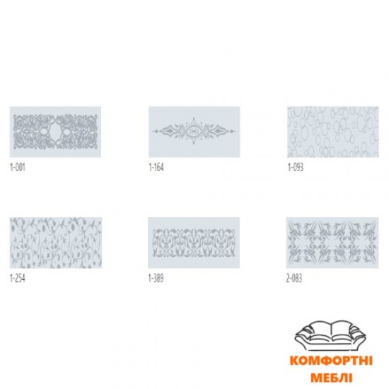 Шафа-купе 2200 3Д ДСП + дзеркало срібло з художнім матуванням №1-389 Київський Стандарт