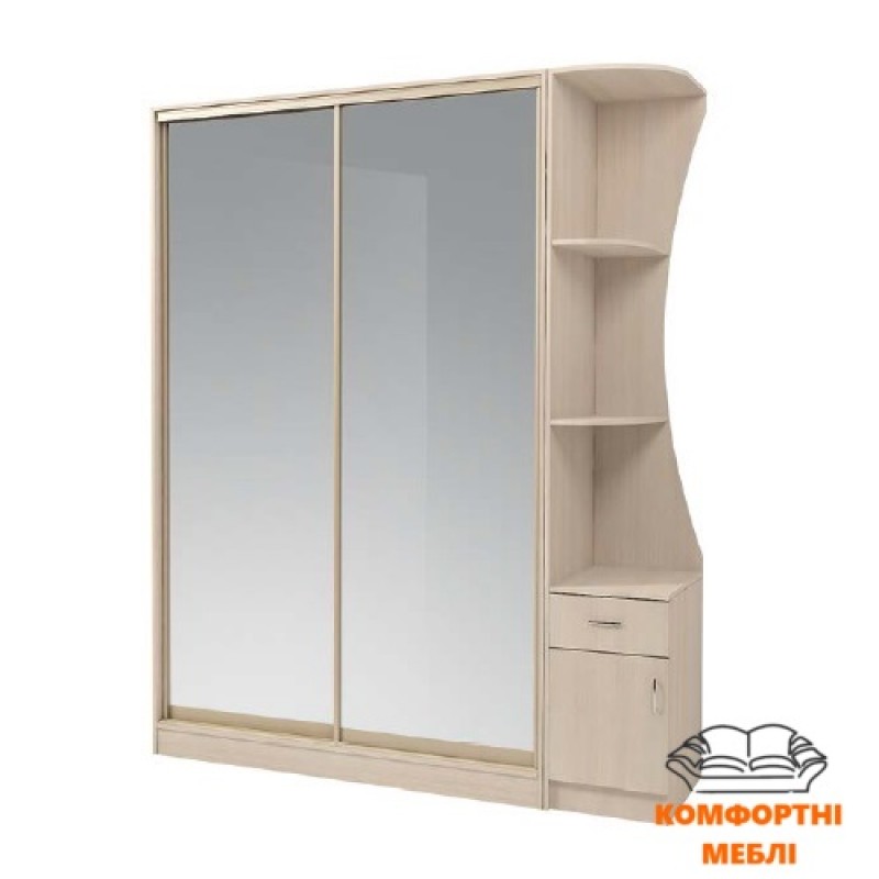 Шафа-купе 1100 2Д дзеркало срібло Київський Стандарт