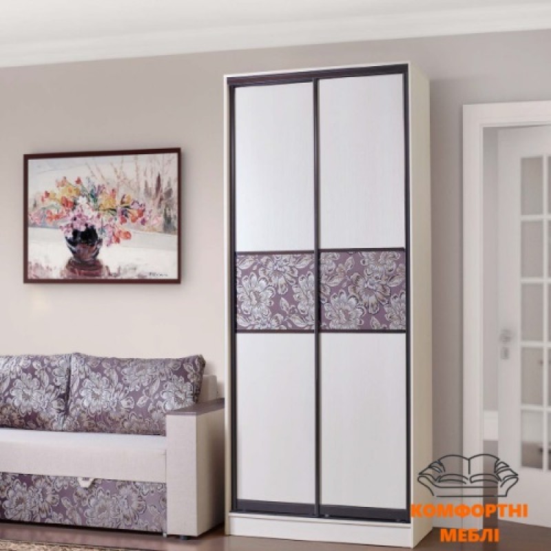 Шафа-купе 1200 2Д ДСП + тканина Бланка Brown Київський Стандарт