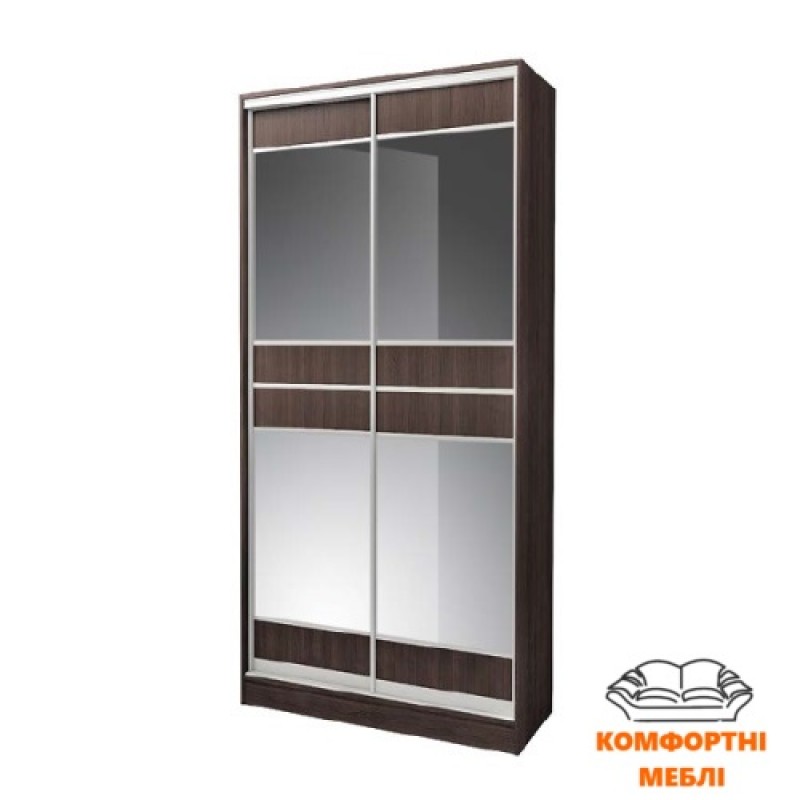 Шафа-купе 1500 2Д ДСП + дзеркало графіт Київський Стандарт