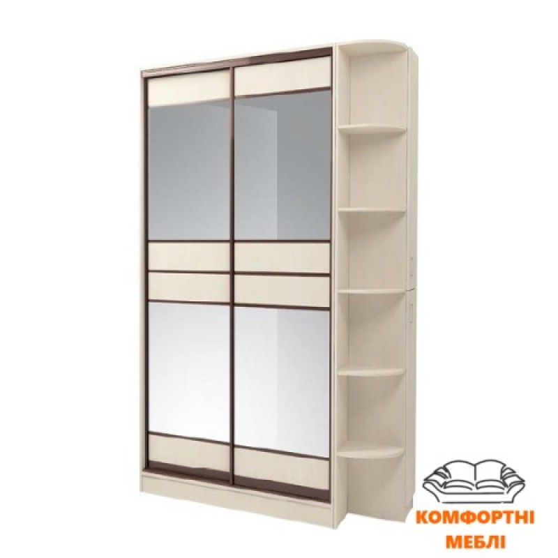 Шафа-купе 1500 2Д ДСП + дзеркало срібло Київський Стандарт