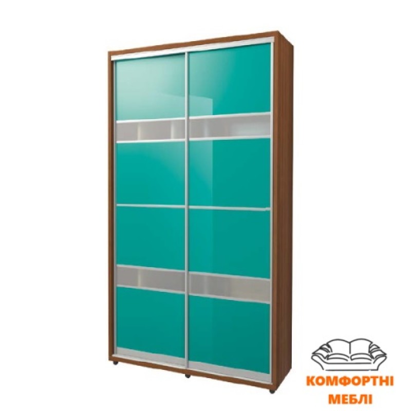 Шафа-купе 1700 2Д скло лакобельбірюза+ скло сатин Київський Стандарт