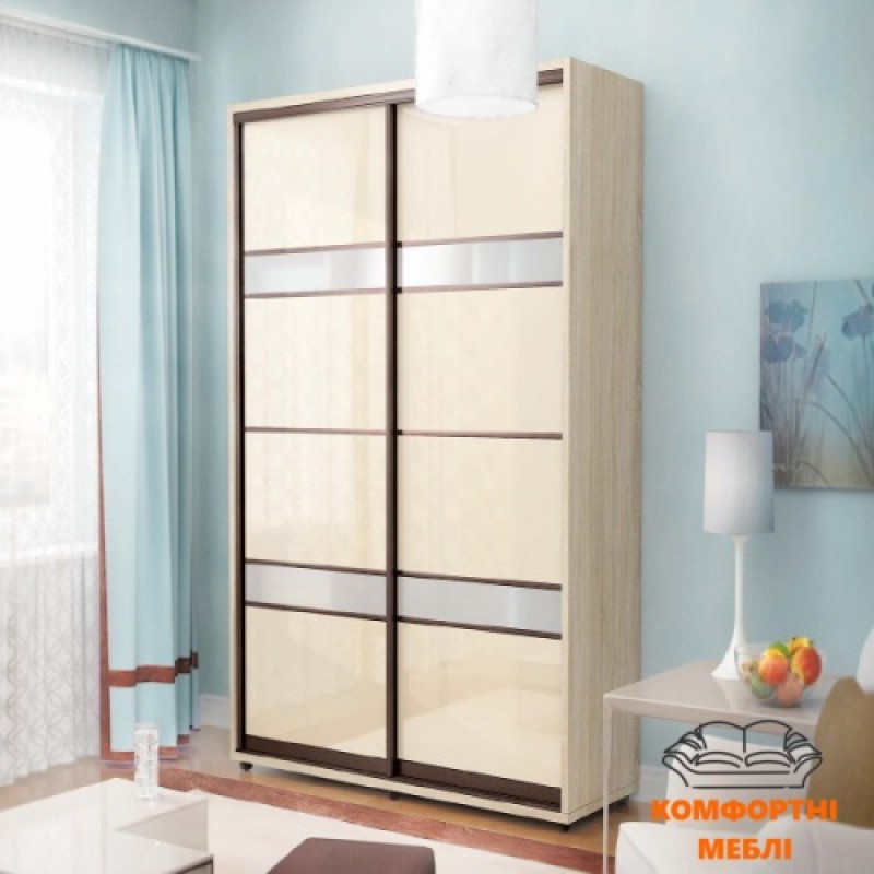 Шафа-купе 1700 2Д скло лакобельваніль+ скло сатин Київський Стандарт