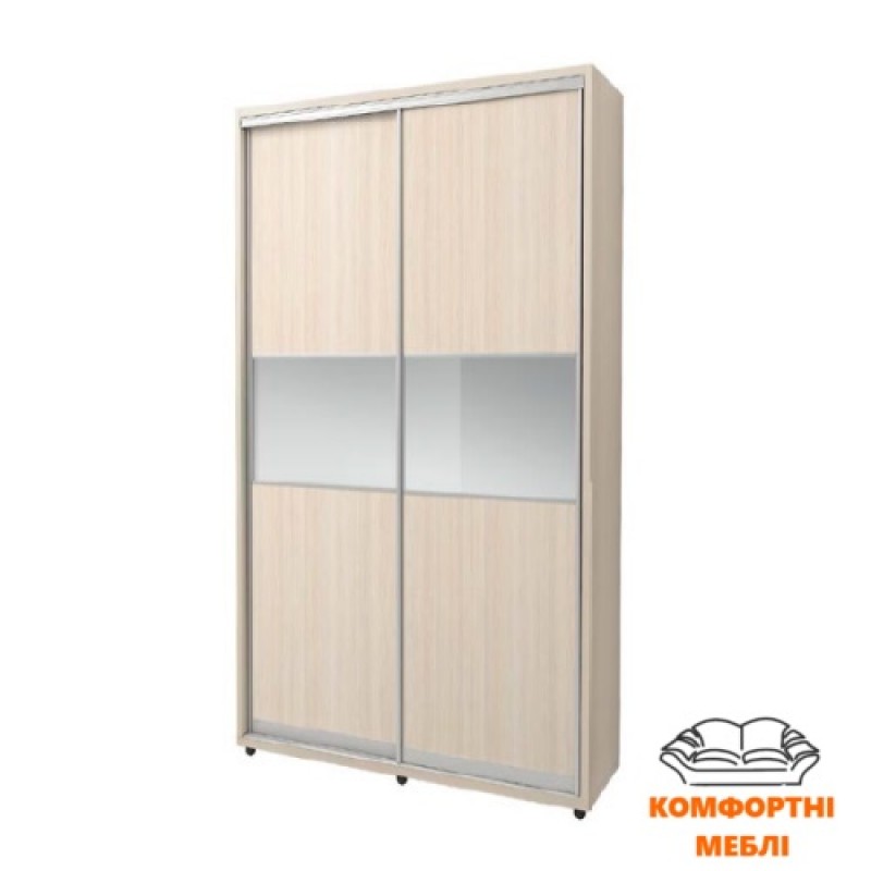 Шафа-купе 1800 2Д ДСП + дзеркало срібло Київський Стандарт
