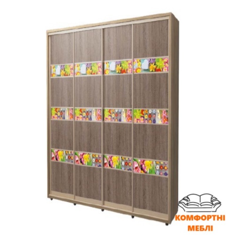 Шафа-купе 2700 4Д ДСП + фотодрук №01 Київський Стандарт Шафа-купе 2700 4Д ДСП + фотодрук №01 Київський Стандарт