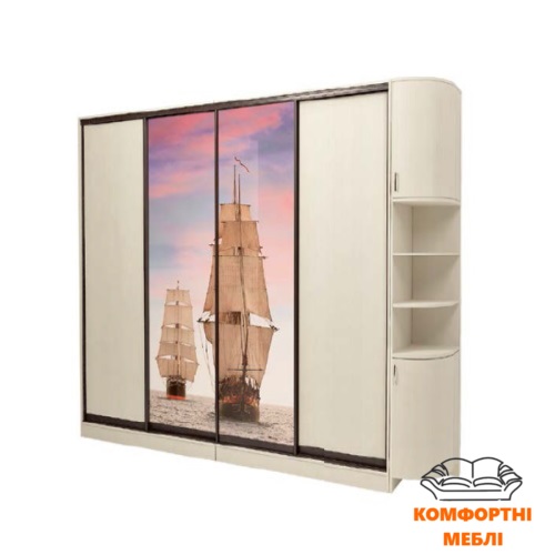 Шафа-купе 3200 4Д ДСП + фотодрук №1391 Київський Стандарт