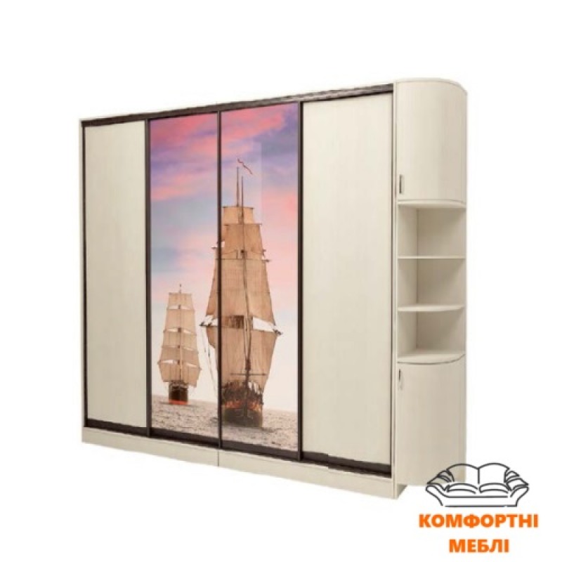 Шафа-купе 3200 4Д ДСП + фотодрук №1391 Київський Стандарт