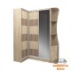 Шафа-купе 1200 + 1600 (кутова) ДСП дуб сонома трюфель/ДСП дуб сонома + дзеркало графіт Київський Стандарт