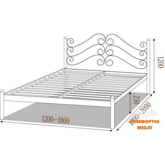Ліжко АДЕЛЬ Метал Дизайн