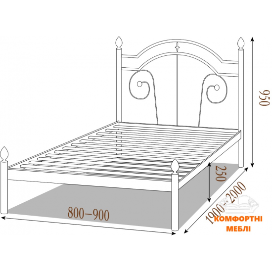 Ліжко ДІАНА МІНІ Метал Дизайн