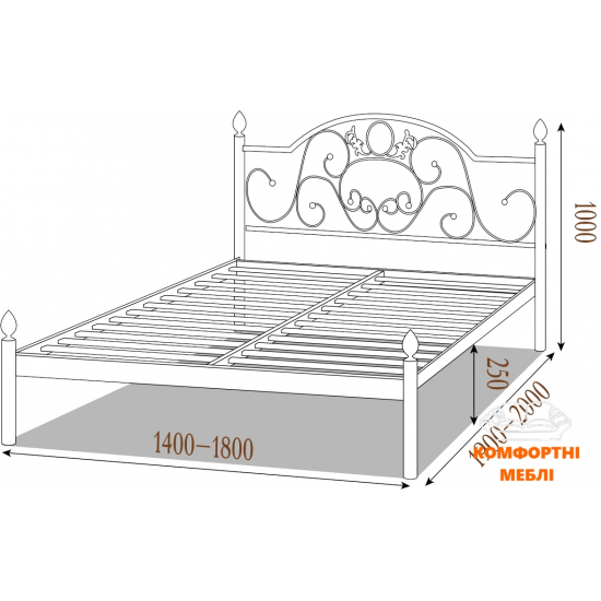 Ліжко ФРАНЧЕСКА Метал Дизайн