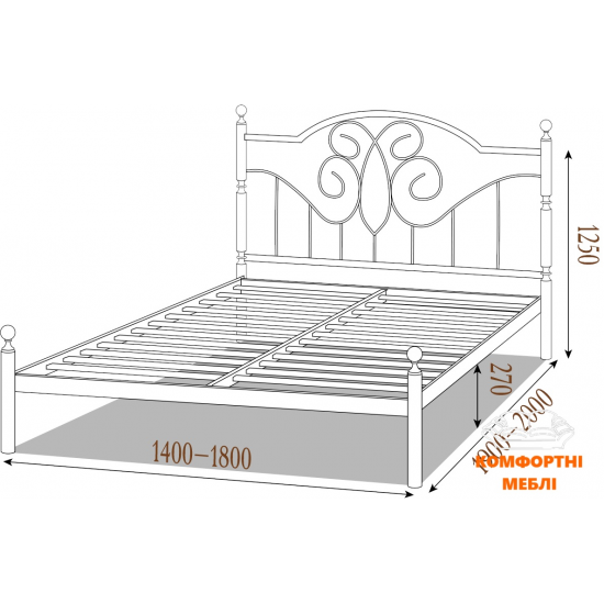 Ліжко ОФЕЛІЯ Метал Дизайн