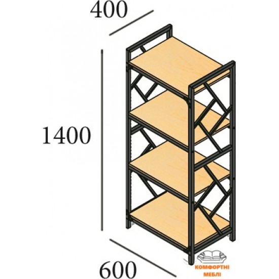 Стелаж 4 ПОЛИЦІ РОМБО Метал Дизайн