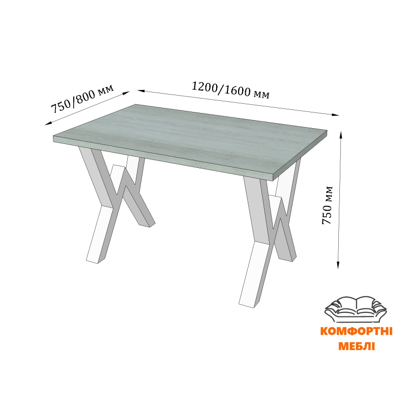 Стіл обідній ВІННЕР Метал Дизайн