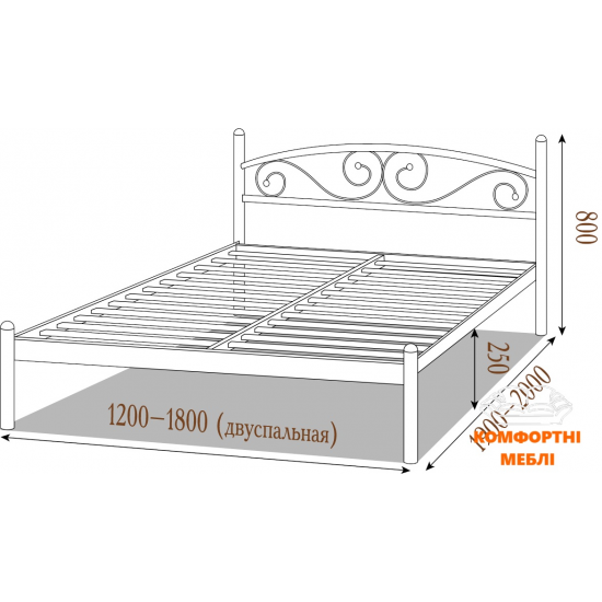 Ліжко ВЕРОНІКА Метал Дизайн