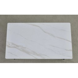 Стіл обідній KING CERAMIC 140*80 білий глянець/чорний мат Intarsio