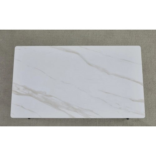 Стіл обідній KING CERAMIC 140*80 білий глянець/чорний мат Intarsio