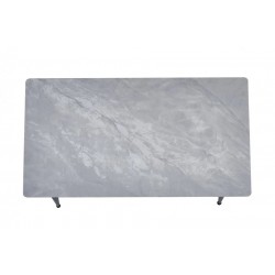 Стіл обідній SABA CERAMIC 130*70 сірий глянець / чорний каркас Intarsio