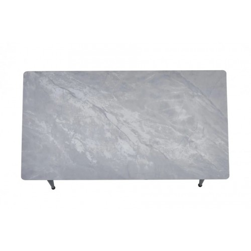 Стіл обідній SABA CERAMIC 130*70 сірий глянець / чорний каркас Intarsio