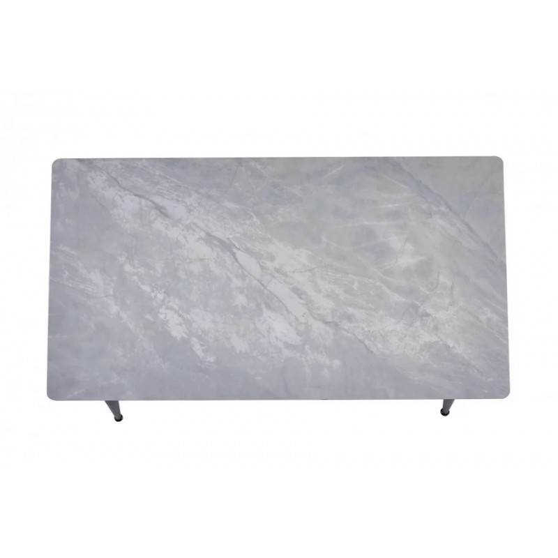 Стіл обідній SABA CERAMIC 130*70 сірий глянець / чорний каркас Intarsio