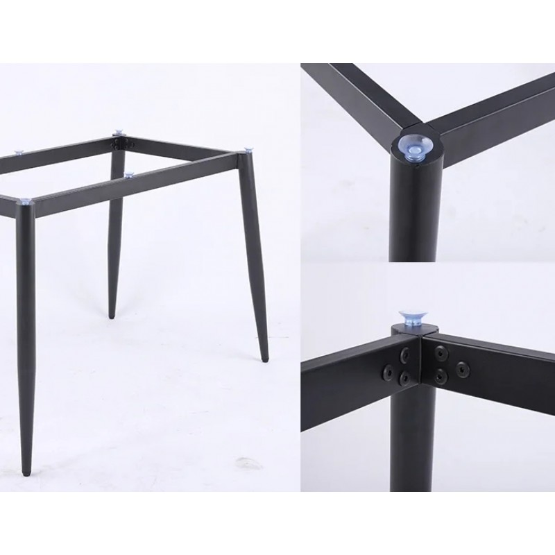 Стіл обідній SABA CERAMIC 130*70 сірий глянець / чорний каркас Intarsio