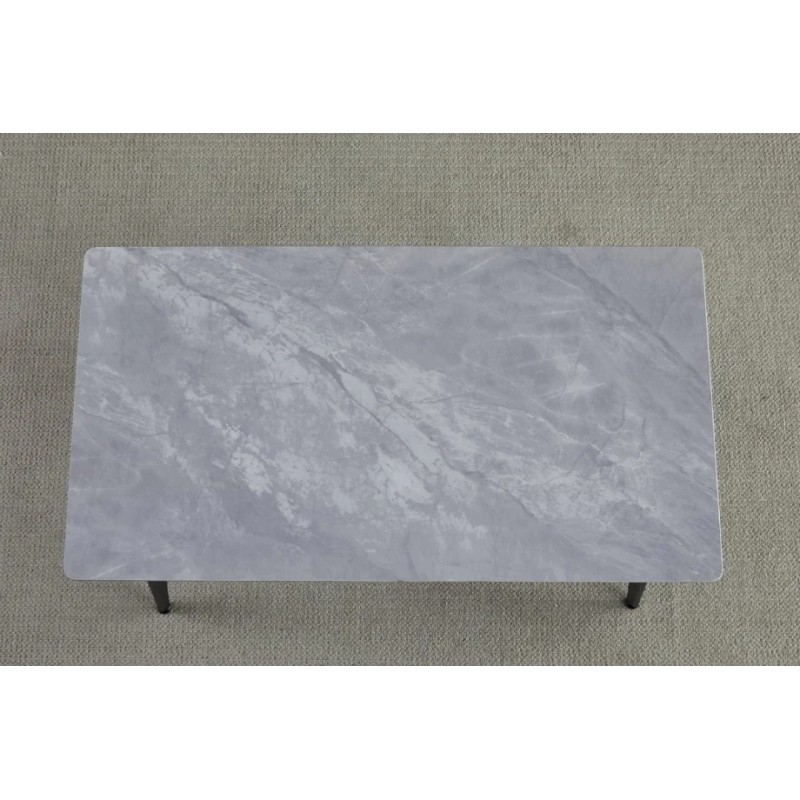 Стіл обідній SABA CERAMIC 130*70 сірий глянець / чорний каркас Intarsio