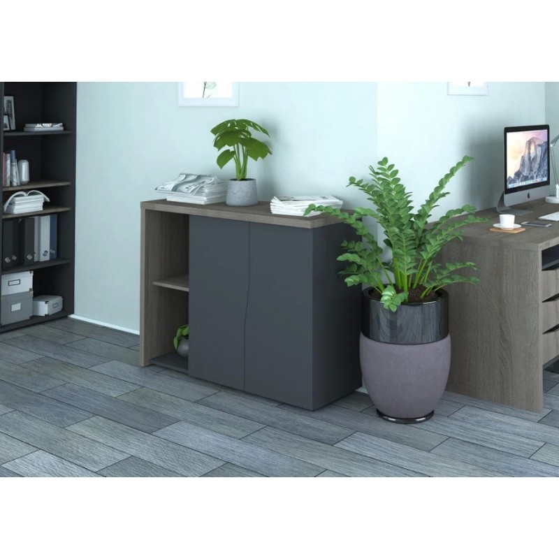 Комод Connect E Дуб Сонома Трюфель / Антрацит Intarsio