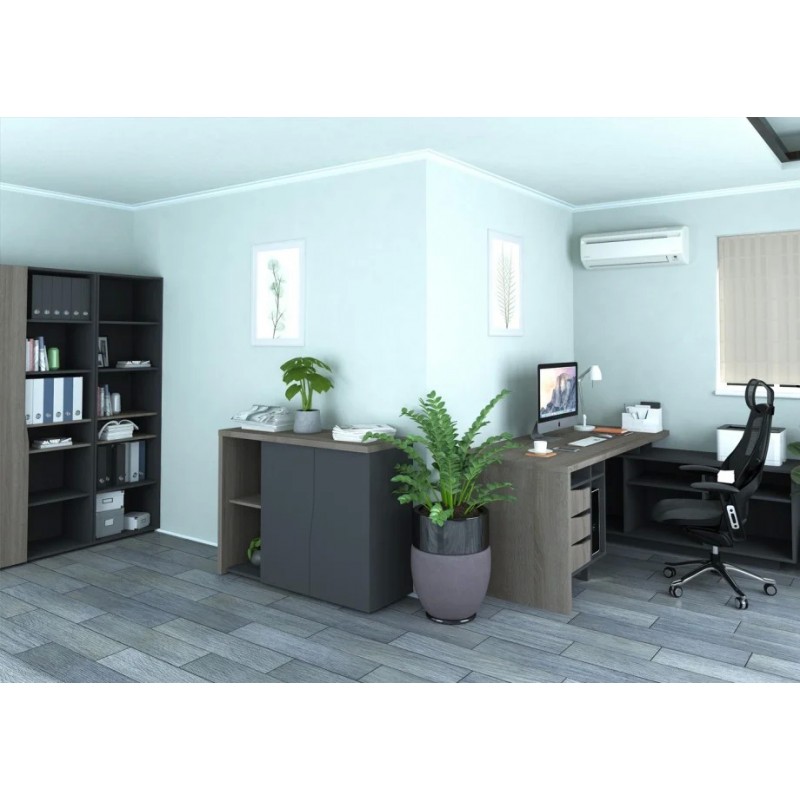 Комод Connect E Дуб Сонома Трюфель / Антрацит Intarsio