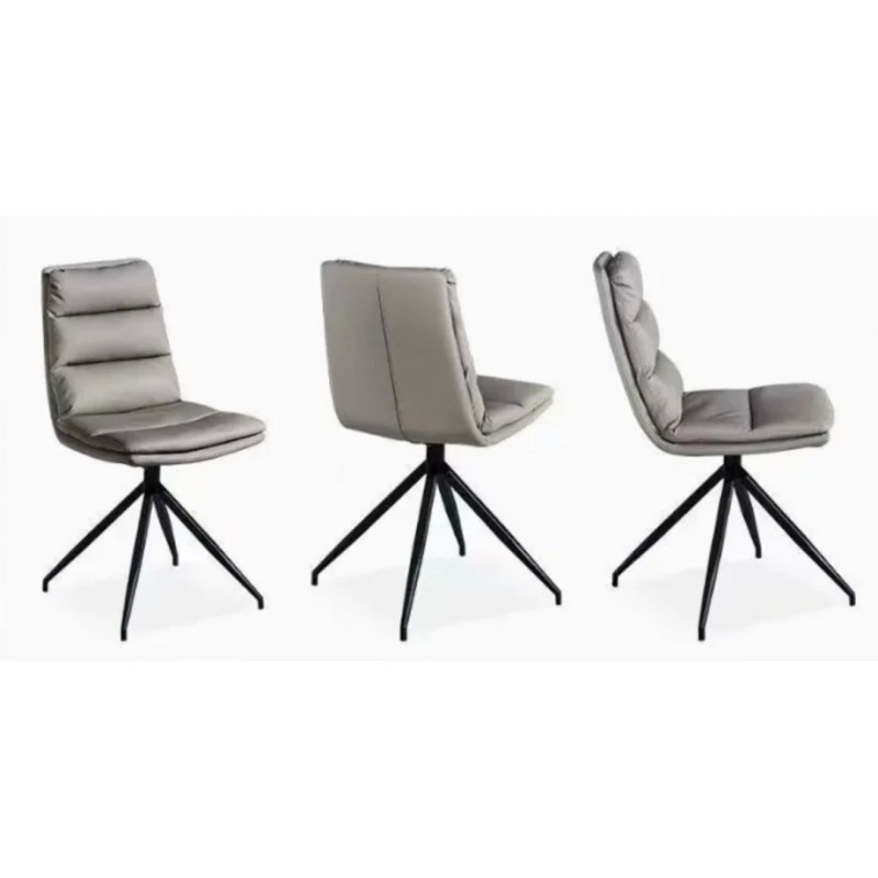 Cтілець CLIFF чорний каркас/сірий Intarsio