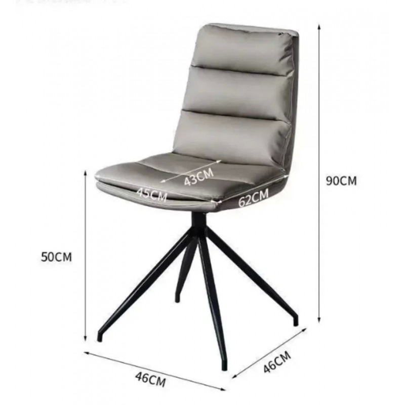 Cтілець CLIFF чорний каркас/сірий Intarsio