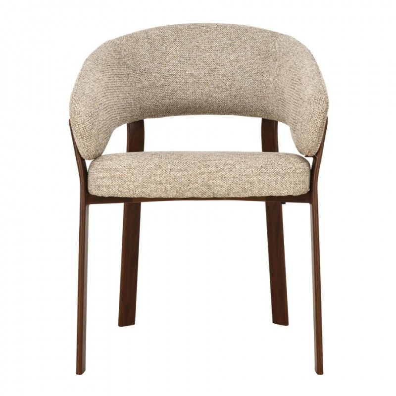 Cтілець кухонний VELTON горіх метал/темний беж тканина Intarsio