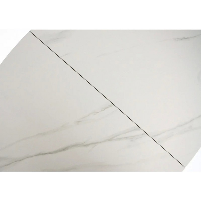 Стіл SANREMO CERAMIC білий ефект мармуру / білий глянець 160(200)X90 Intarsio