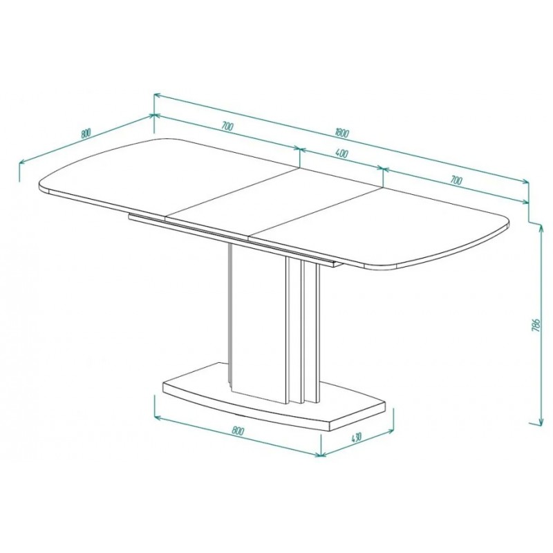 Стіл кухонний розкладний FENIX AB Артвуд темний/Білий діамант 140(180)х80 Intarsio