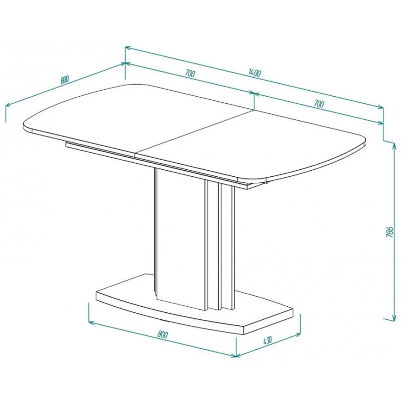 Стіл кухонний розкладний FENIX AB Артвуд темний/Білий діамант 140(180)х80 Intarsio