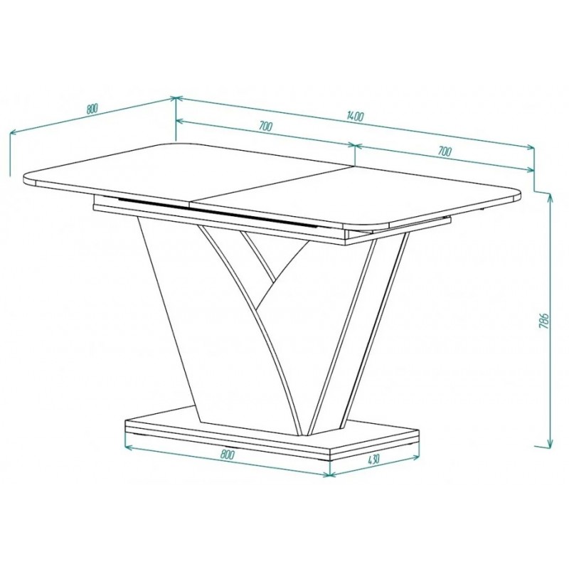 Стіл кухонний розкладний VOLT D/M Дуб крафт табако / Мигдаль 140(180)х80 Intarsio