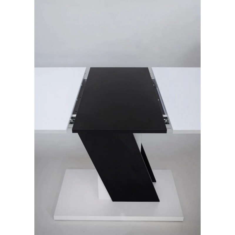 Стіл обідній Carvelo 140(180)x80 Біла Аляска / Чорний Уніколор Intarsio