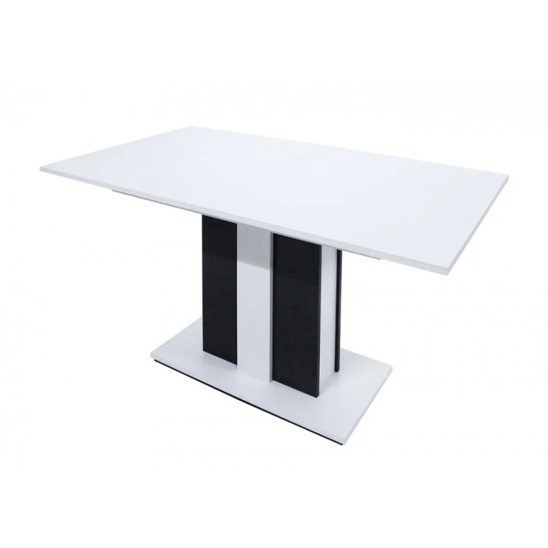 Стіл обідній Clasic 140(180)x80 Біла Аляска / Антрацит Intarsio