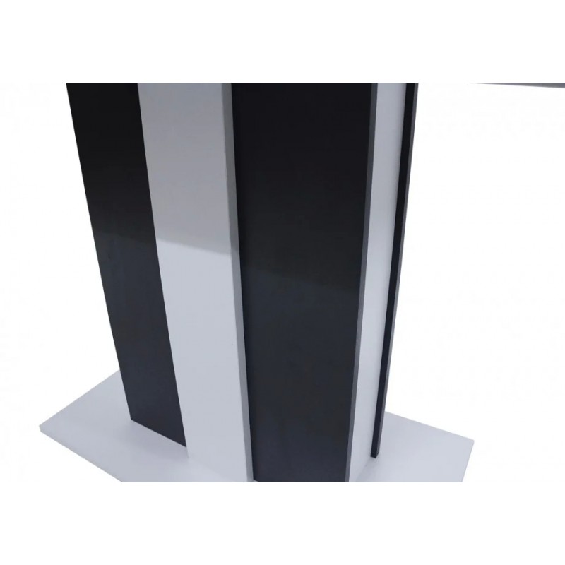 Стіл обідній Clasic 140(180)x80 Біла Аляска / Антрацит Intarsio