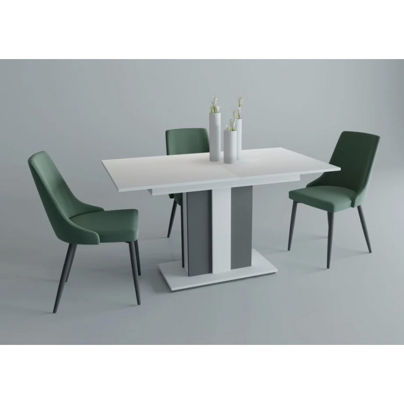 Стіл обідній Clasic 140(180)x80 Біла Аляска / Антрацит Intarsio