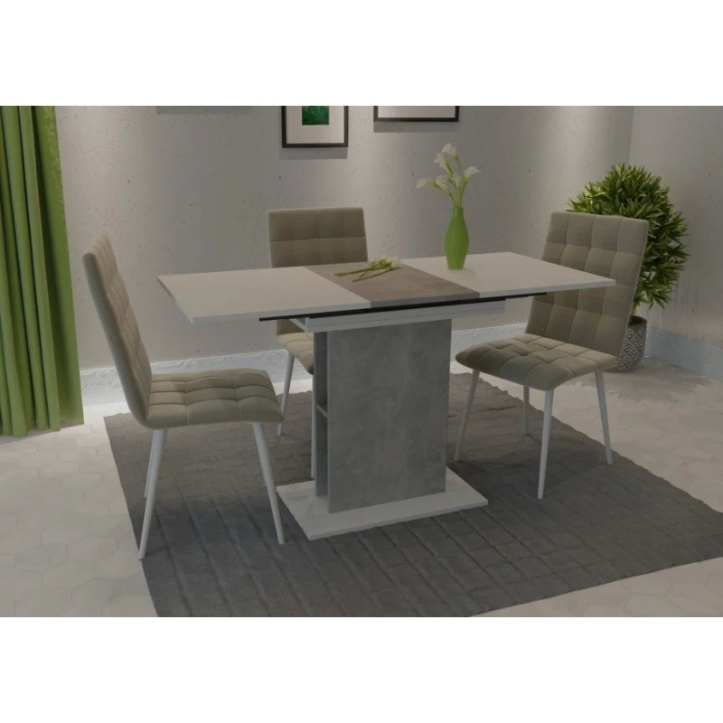 Стіл обідній Stoun 100(135)x60 см Біла Аляска / Індастріал Intarsio