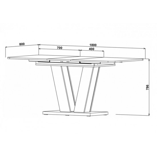 Стіл обідній Torino 140(180)x80 Біла Аляска / Індастріал Intarsio Стіл обідній Torino 140(180)x80 Біла Аляска / Індастріал Intarsio
