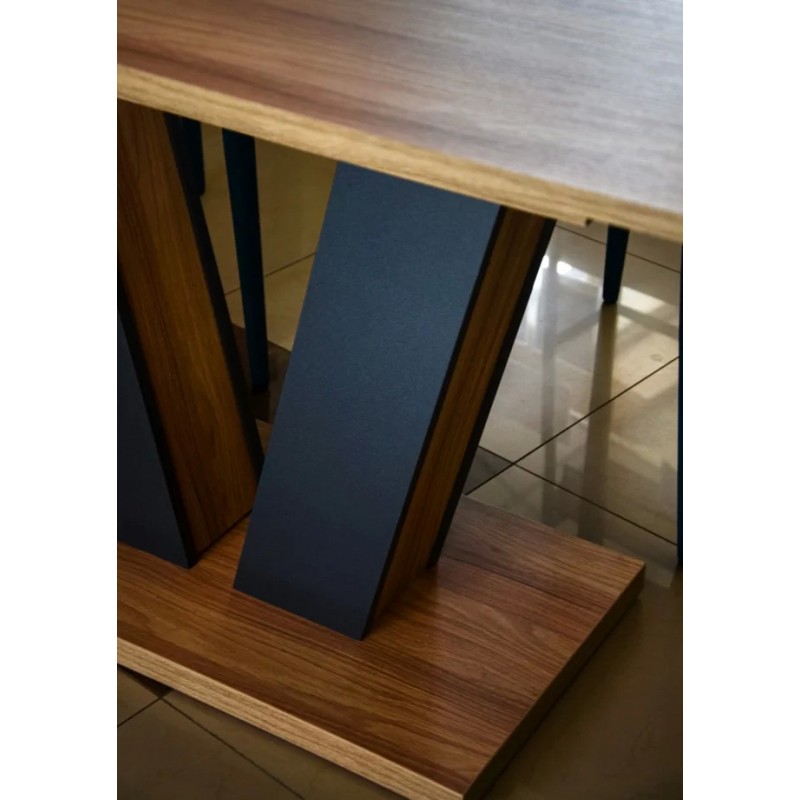 Стіл обідній Torino 140(180)x80 Блеквуд Ячмінний / Графіт Intarsio