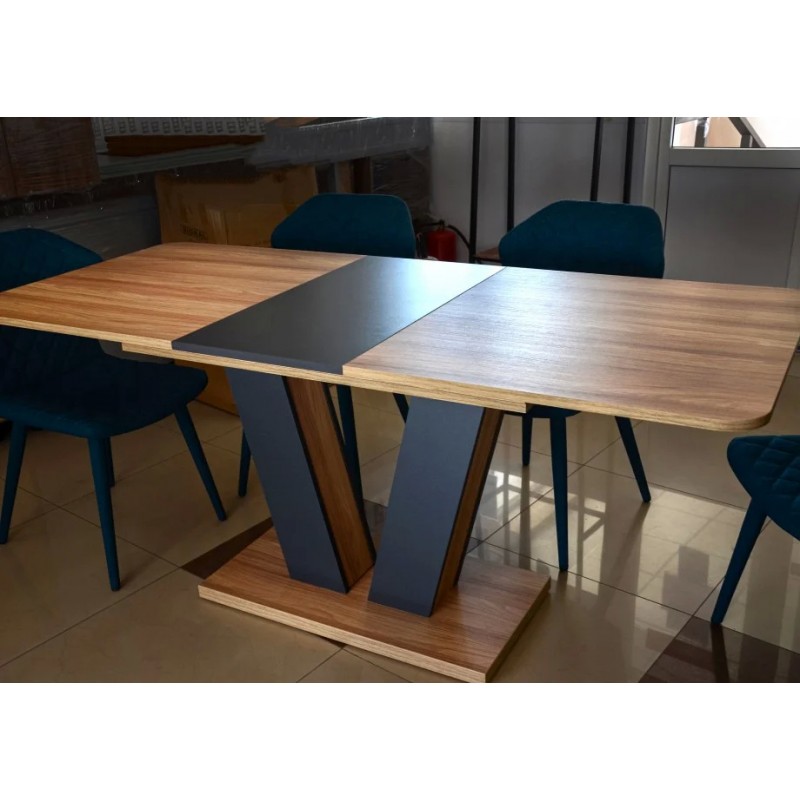 Стіл обідній Torino 140(180)x80 Блеквуд Ячмінний / Графіт Intarsio