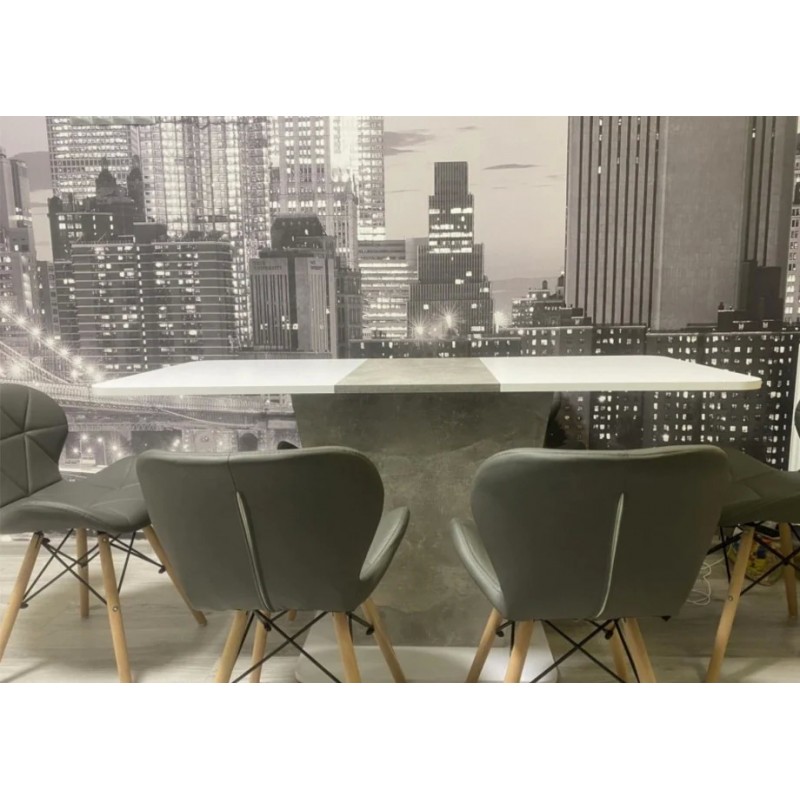 Стіл обідній розкладний Cosmo 110(145)х68 см Біла Аляска / Індастріал Intarsio