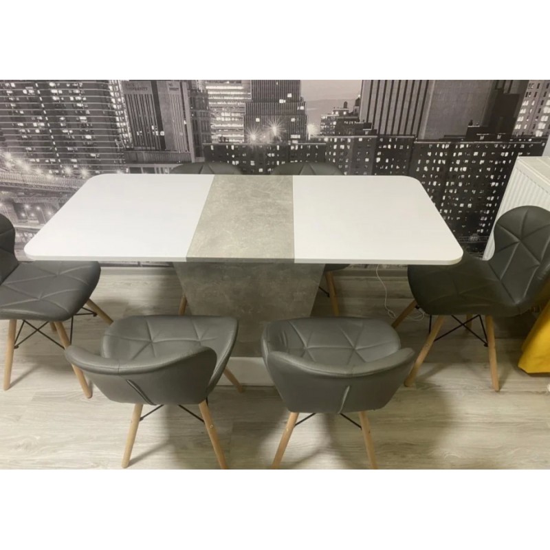 Стіл обідній розкладний Cosmo 110(145)х68 см Біла Аляска / Індастріал Intarsio