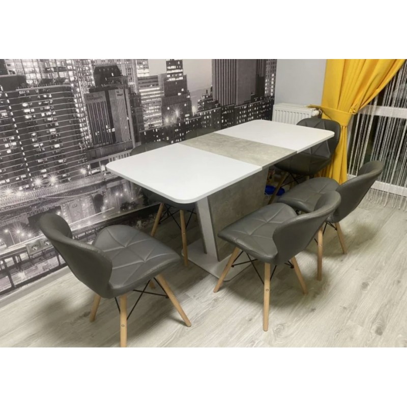 Стіл обідній розкладний Cosmo 110(145)х68 см Біла Аляска / Індастріал Intarsio