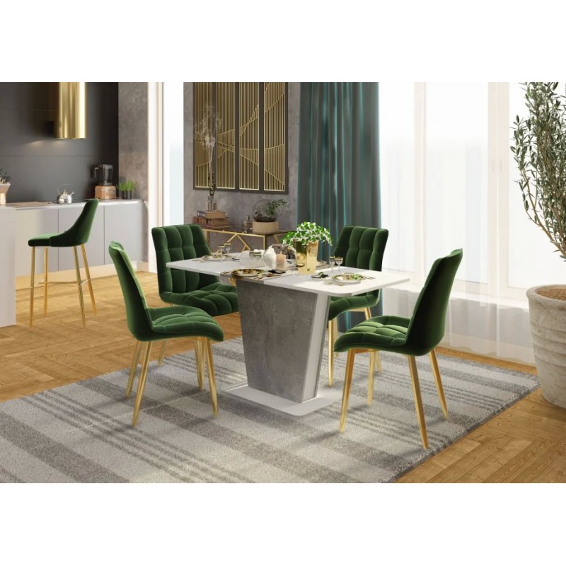 Стіл обідній розкладний Cosmo 110(145)х68 см Біла Аляска / Індастріал Intarsio