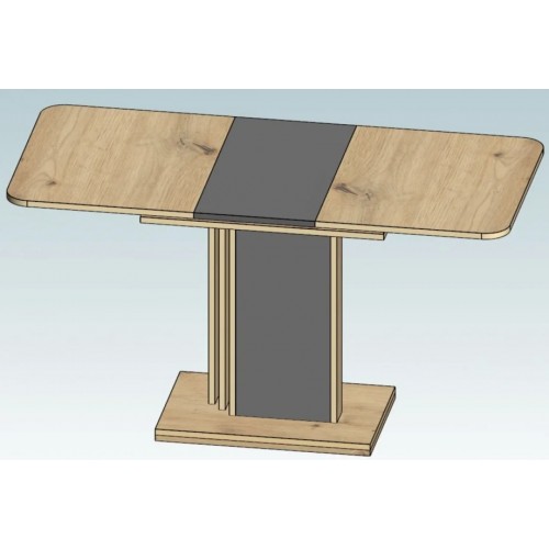 Стіл обідній розкладний SOLO A/D 110(145)x68 антрацит/дуб артизан Intarsio